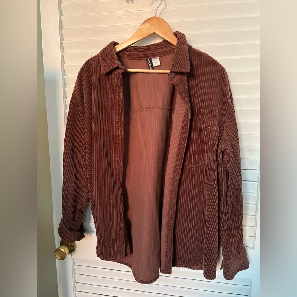 H&M brown oversized button up